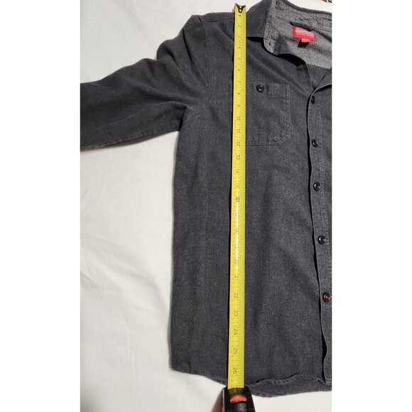 Coleman Mens Dark Gray Black Long Sleeve Button Down Shirt Size L Cotton Blend - Picture 10 of 10